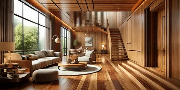 พื้นไม้สักแท้ทำสีสำเร็จ